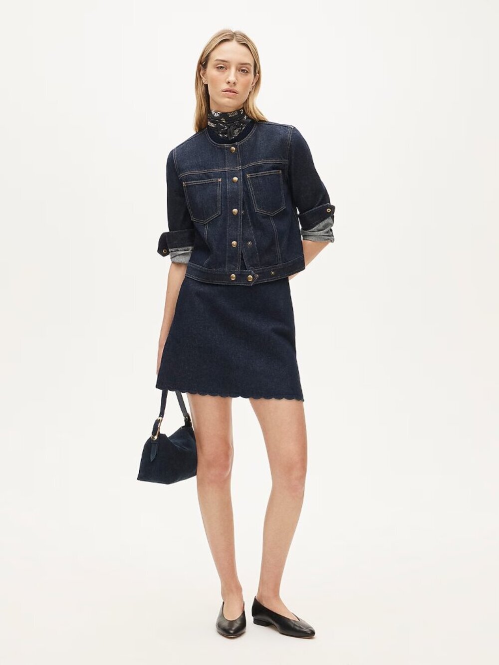 J.Crew Fairfax Scalloped Mini Skirt in Denim – Rinse Wash – Size 4 NWT - Picture 5 of 5